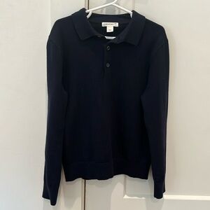 Boys Crewcuts cotton/cashmere navy polo sweater (size small/6-7)